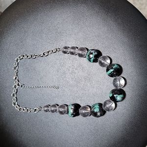 Green and clear Medium ball necklace